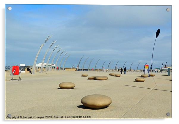 Stones on Blackpool Promenade Acrylic by Jacqui Kilcoyne