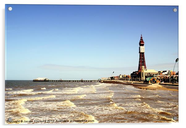 Blackpool Waves Acrylic by Jacqui Kilcoyne