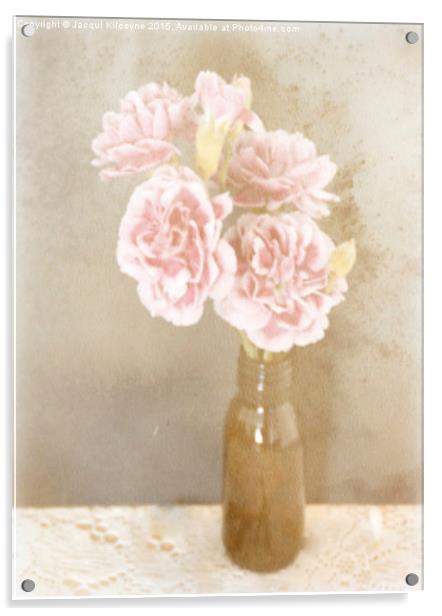  Pink Carnations Acrylic by Jacqui Kilcoyne