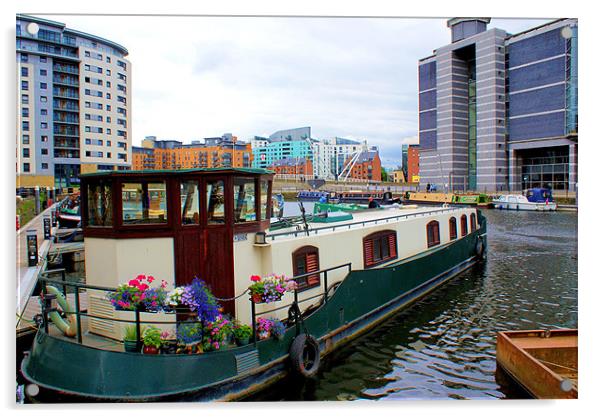 Clarence Dock, Leeds Acrylic by Jacqui Kilcoyne