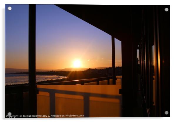 Sunrise from a Knott End Balcony Acrylic by Jacqui Kilcoyne