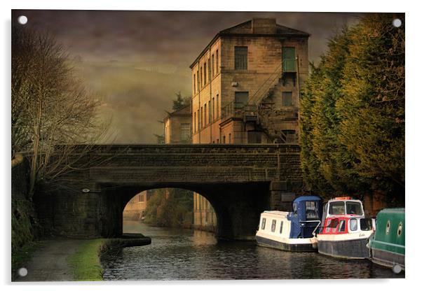 Rochdale Canal Hebden Acrylic by Irene Burdell
