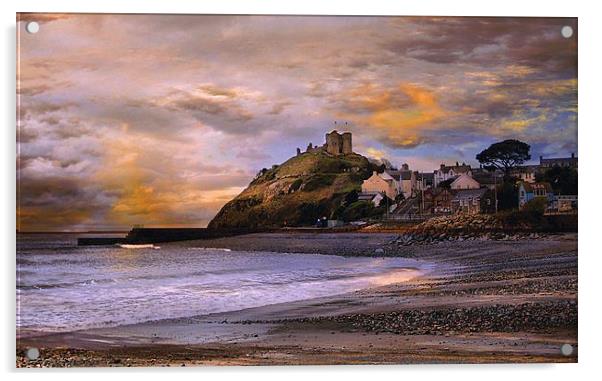  Cricieth Castle at Sunset. Acrylic by Irene Burdell