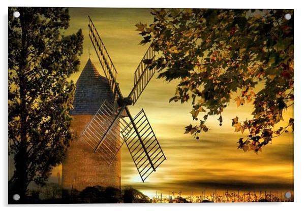  The Windmill at sunset Acrylic by Irene Burdell