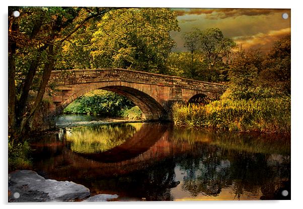  Bridge Reflections Acrylic by Irene Burdell