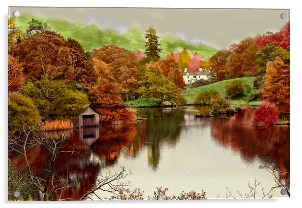 Rydal Water , Cumbria  Acrylic by Irene Burdell