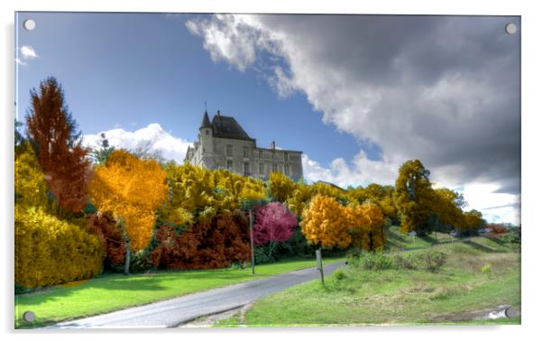 French Chateau ' Acrylic by Irene Burdell