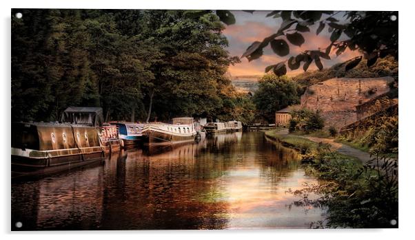 Rochdale Canal. Acrylic by Irene Burdell