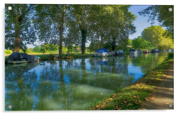 Canal Lateral South West France . Acrylic by Irene Burdell