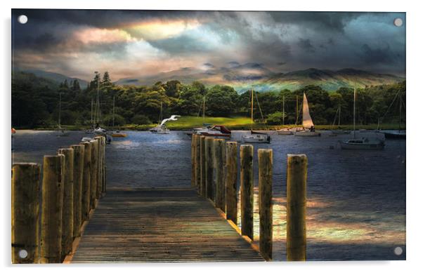 Windermere , Cumbria Uk Acrylic by Irene Burdell
