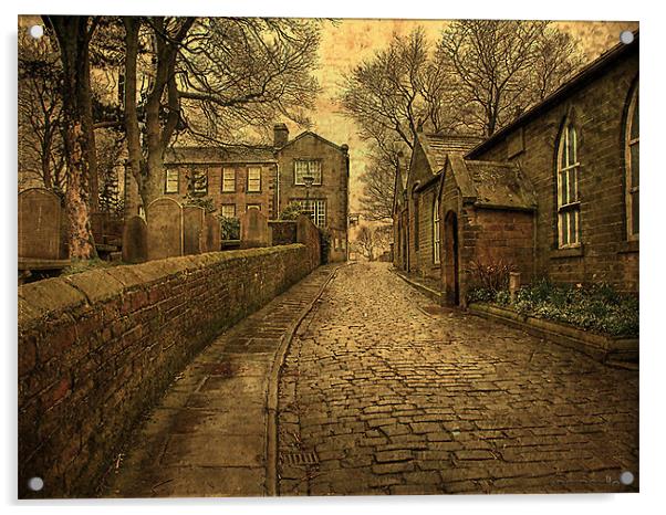 Bronte School and Parsonage. Acrylic by Irene Burdell