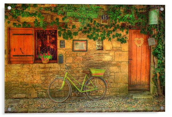 La Bicyclette Acrylic by Irene Burdell