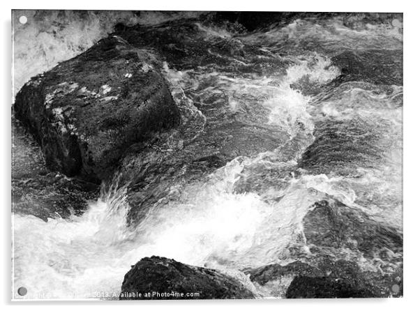 Rushing Water Over Rocks Acrylic by Tim O'Brien