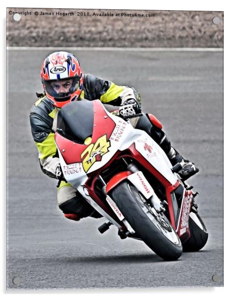 Motorbike Racing at Knockhill Acrylic by James Hogarth