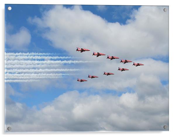 Red Arrows Acrylic by Sarah Miles