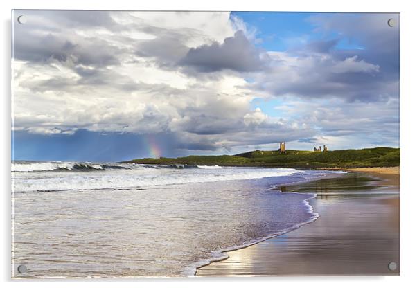 Dunstanburgh Shoreline Acrylic by Kevin Tate