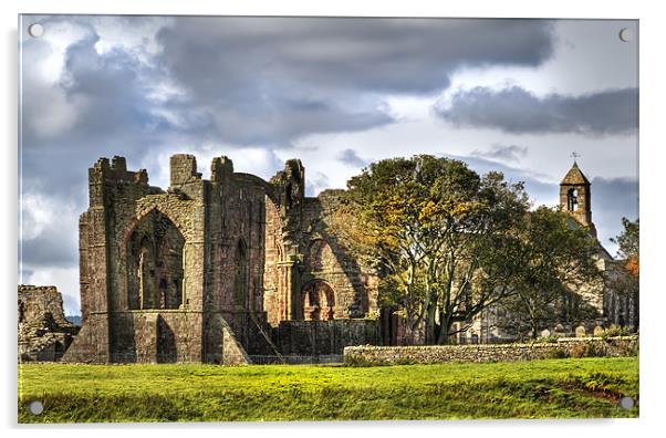 Lindisfarne Priory Acrylic by Kevin Tate