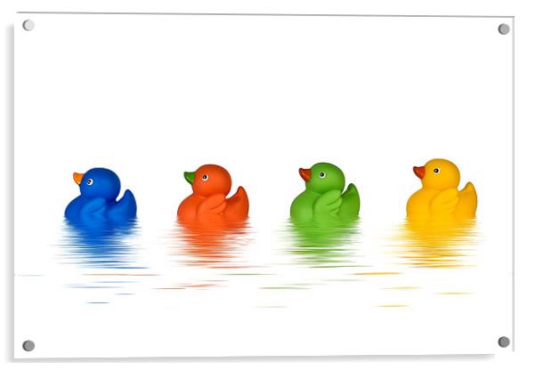 Rubber Ducks Acrylic by Kevin Tate