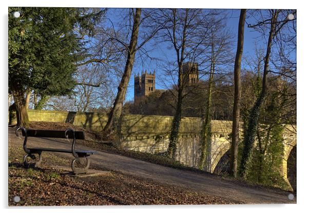 Durham Prebends Bridge and Cathedral Acrylic by Kevin Tate