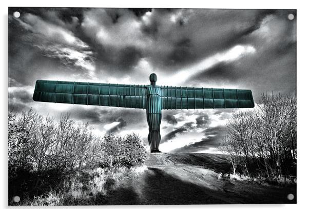 Angel of the North,Blue Acrylic by Kevin Tate