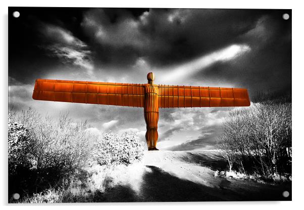 Angel of the North,highkey Acrylic by Kevin Tate