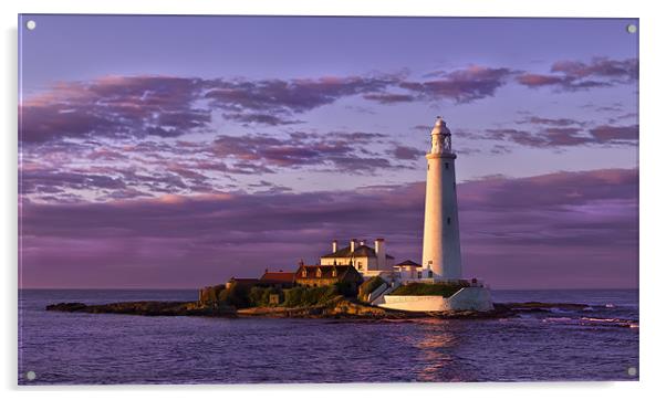 St Marys Lighthouse and Island Acrylic by Kevin Tate