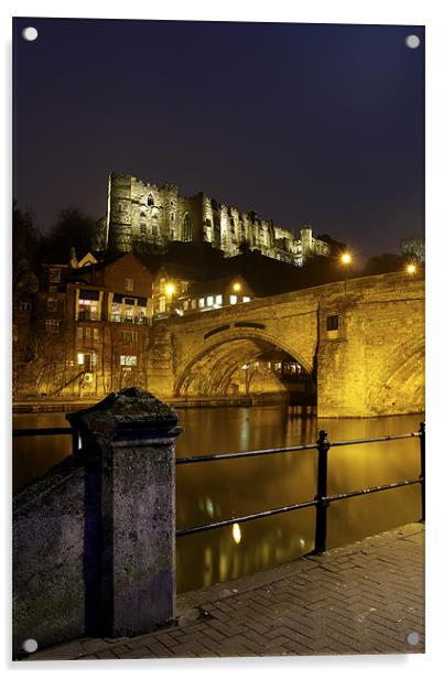 Durham Castle at Night Acrylic by Kevin Tate