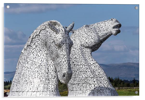 The Falkirk Kelpies Acrylic by Kevin Tate