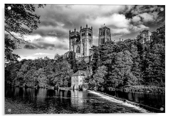 Durham Cathedral B&W Acrylic by Kevin Tate