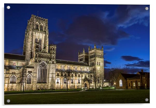 Durham Cathedral at night Acrylic by Kevin Tate