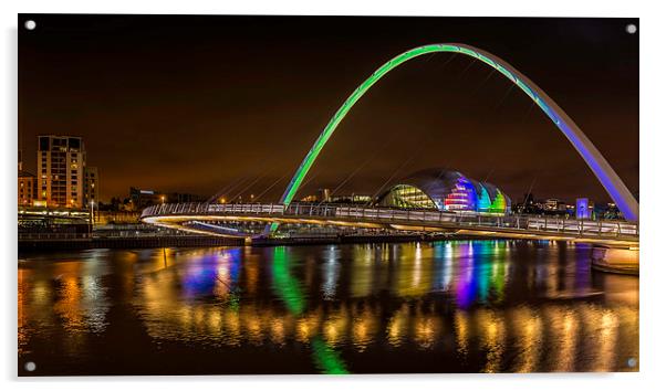 Millennium Bridge, Newcastle Acrylic by Kevin Tate