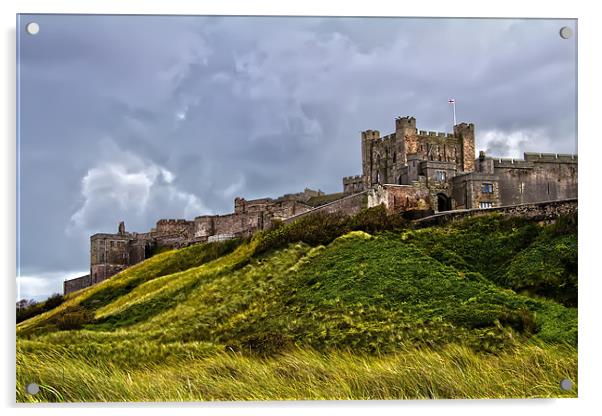 Bamburgh Castle Stormy Skies Acrylic by Northeast Images