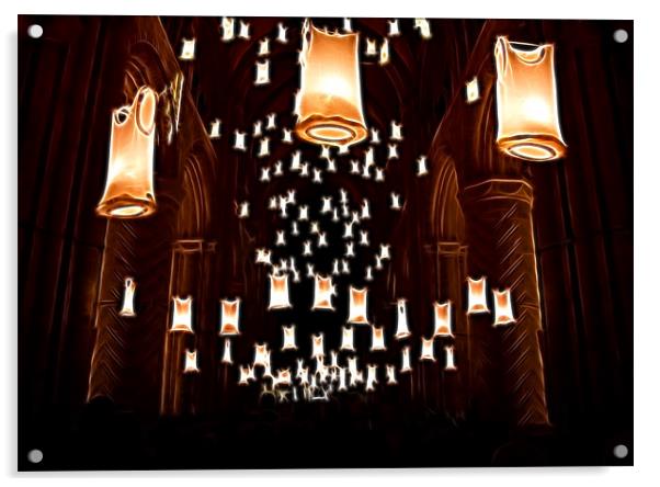 Durham Cathedral Lanterns Acrylic by Northeast Images