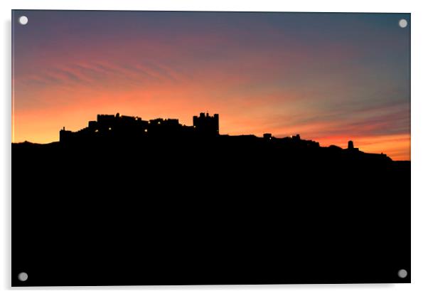 Bamburgh silhouette Acrylic by Northeast Images