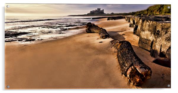 Bamburgh Panorama Acrylic by Northeast Images