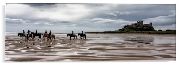 Bamburgh Beach and Horses Acrylic by Northeast Images