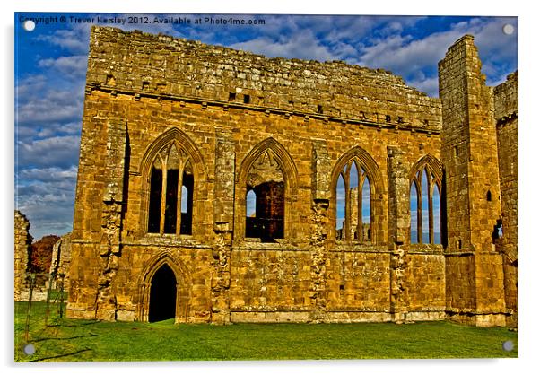 Egglestone Abbey Ruins Acrylic by Trevor Kersley RIP