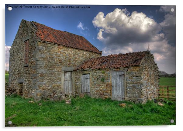Old Stone Barn at Lastingham Acrylic by Trevor Kersley RIP