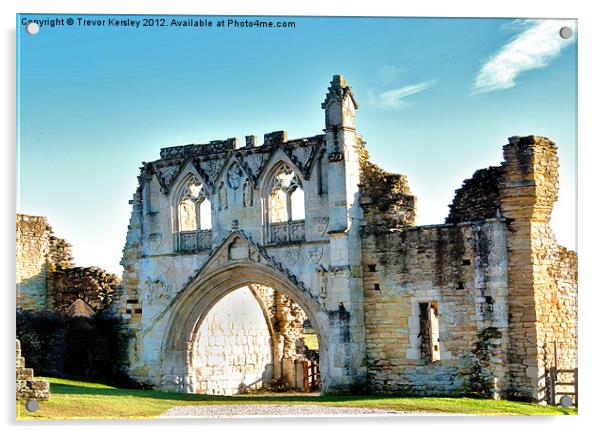 Kirkham Priory Ruins Acrylic by Trevor Kersley RIP