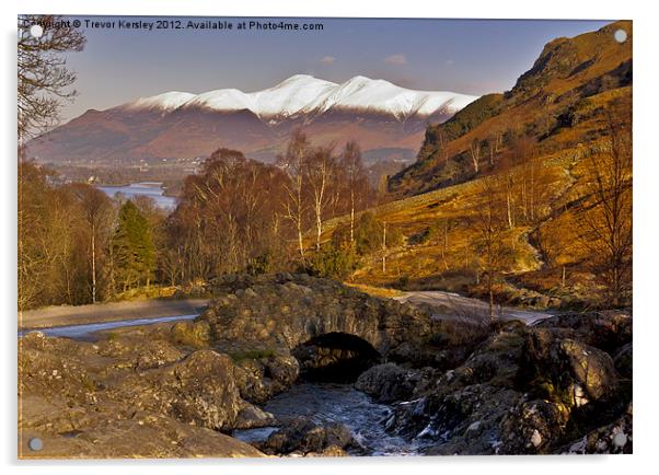 Ashness Bridge - Lake District Acrylic by Trevor Kersley RIP
