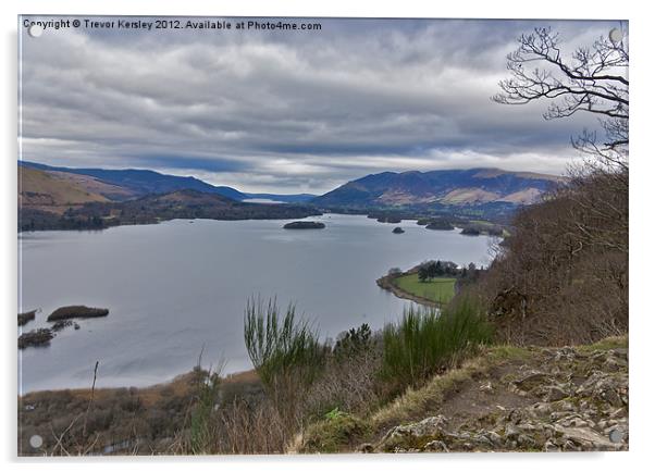 Derwentwater Views -Lake District Acrylic by Trevor Kersley RIP