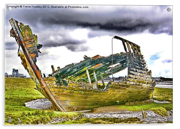 On The Marsh Acrylic by Trevor Kersley RIP