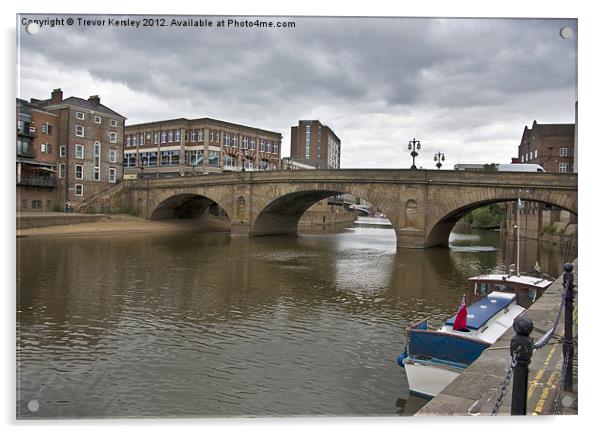 Ouse Bridge - York Acrylic by Trevor Kersley RIP