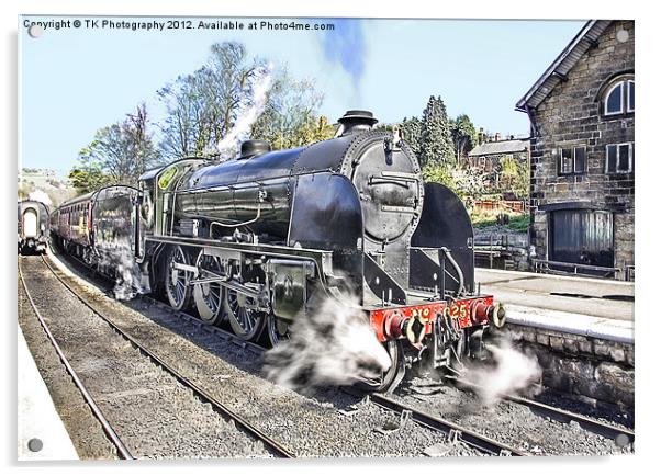 Steam at Grosmont NYMR Acrylic by Trevor Kersley RIP