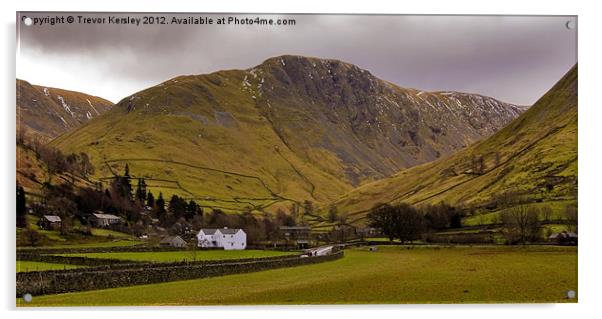 Looking Towards The Kirkstone Pass Acrylic by Trevor Kersley RIP