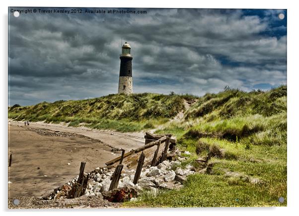 Spurn Point Lighthouse Acrylic by Trevor Kersley RIP