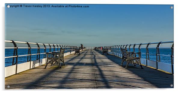 Pier Walkway Saltburn Acrylic by Trevor Kersley RIP