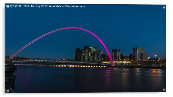 Night on the Tyne Acrylic by Trevor Kersley RIP