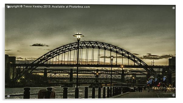 Tyne Bridges Acrylic by Trevor Kersley RIP