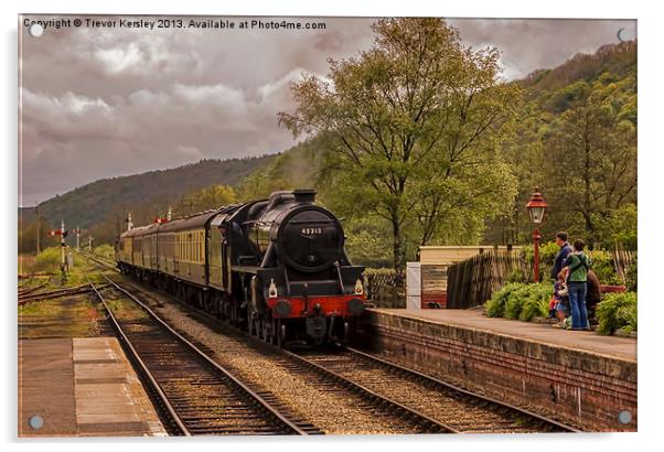 The Train Arriving Acrylic by Trevor Kersley RIP